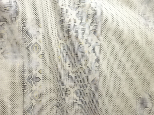 JAPANESE KIMONO / ANTIQUE KIMONO / SILK / OSHIMA TSUMUGI / WOVEN TANZAKU / 7MARUKI